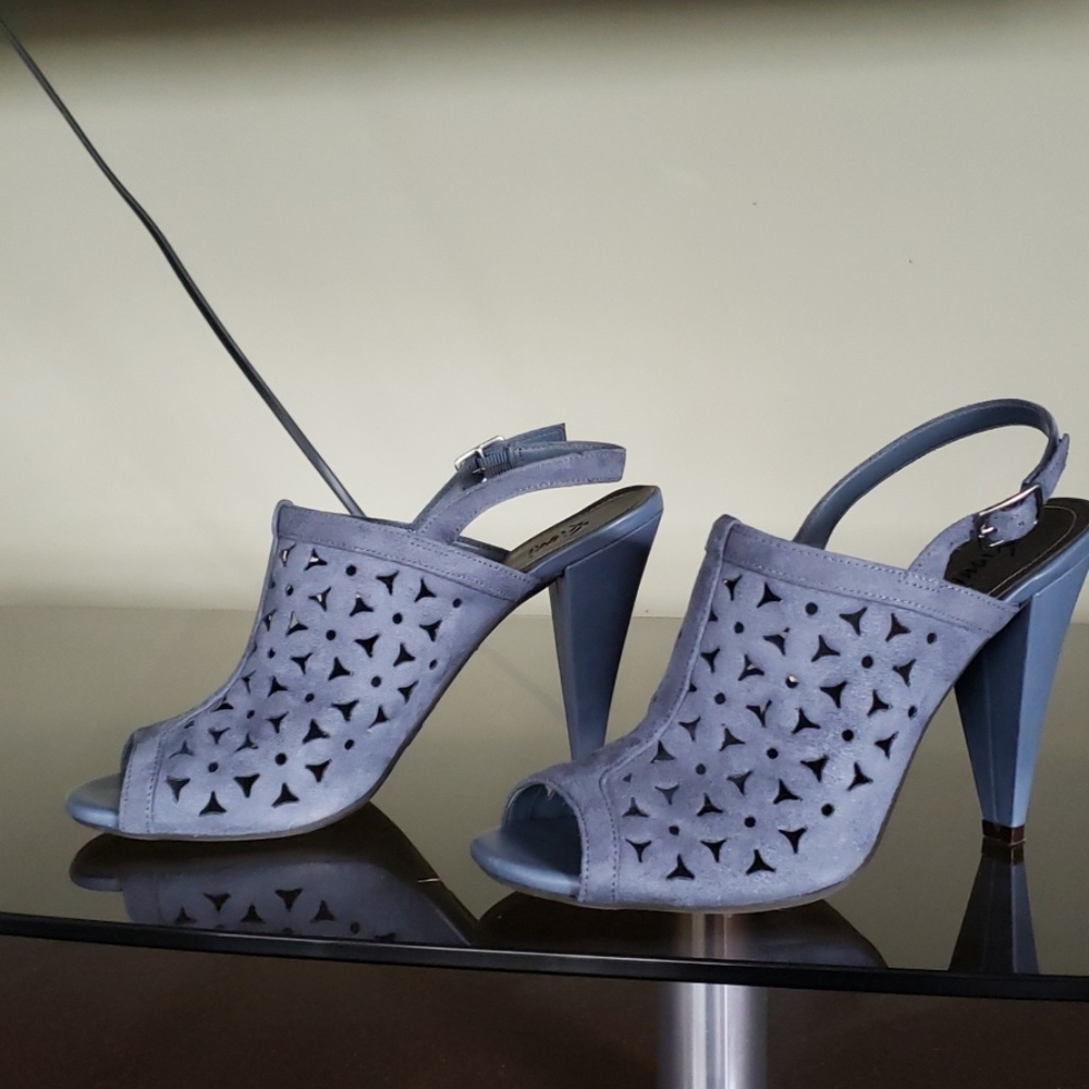 Faux suede heels